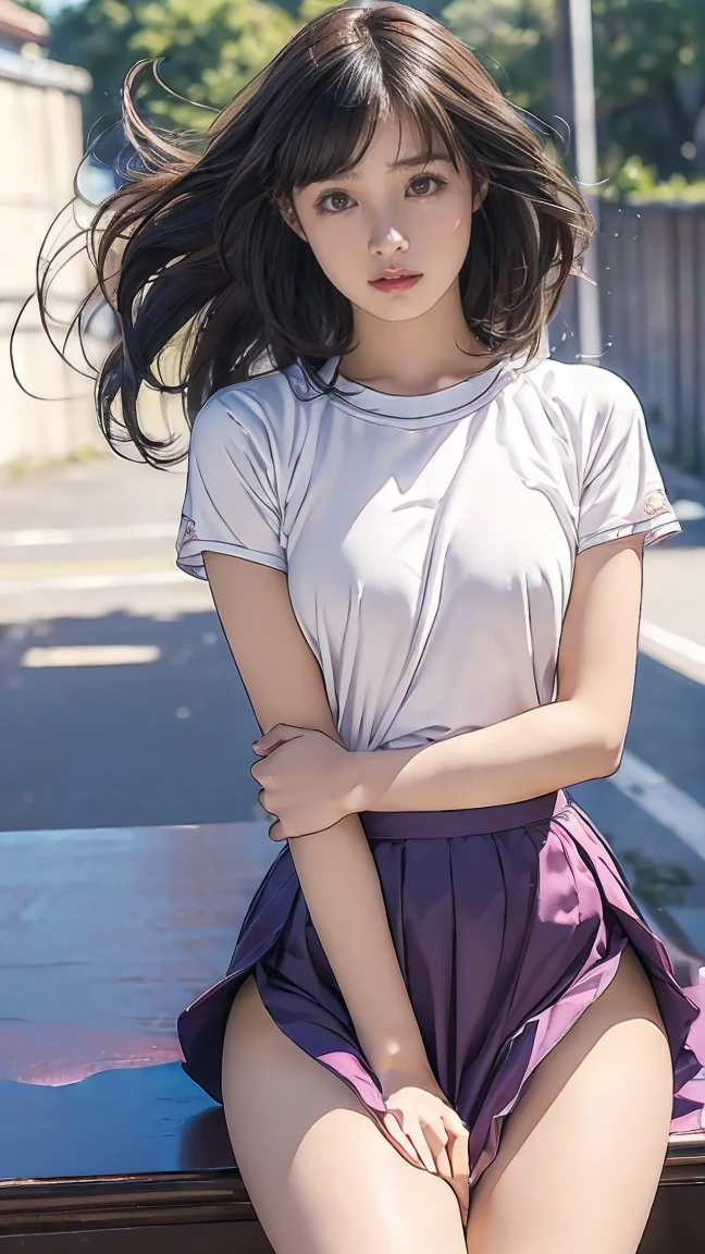 ((blow upskirt)), ((white plain panties)), ((strong wind)), (embarrassed, blush, shocked):1.4, super detailed skin, masterpiece:1.4, photo-realistic, raw photo, 8K resolution, Ultra HD, Perfect Style, symmetric eyes, close to viewer, (Anatomically correct), ((voluptuous body)), (WindyUpskirt), (blown by the wind:1.5), ((street)), (cowboy shot:1.4), (perfect hands, detailed fingers):1.5