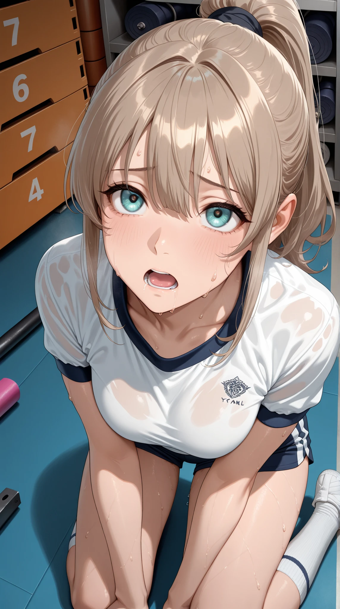 (highest quality:1.2),(perfect beautiful face:1.2),(at public Restroom,upper body),(Track uniform,flat chest:1.5), (embarrassed and blush,disappointed:1.5,closed eyes:1.2,tears), (Patience),show teeth,shyness:1.1, Sweaty, sunburned skin, seducing, steaming body,ultra-detailed,very short black boys hair,cum on hair,facials,Bukkake,golden pee on hair,Golden pee on body,face to viewer,(penis awe:1.2,penis on the head)

