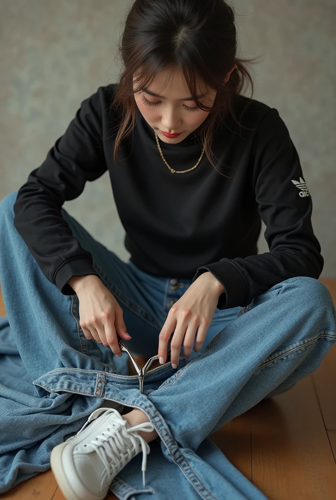boy,barefoot,Even clothes,Wearing a bird beak mask