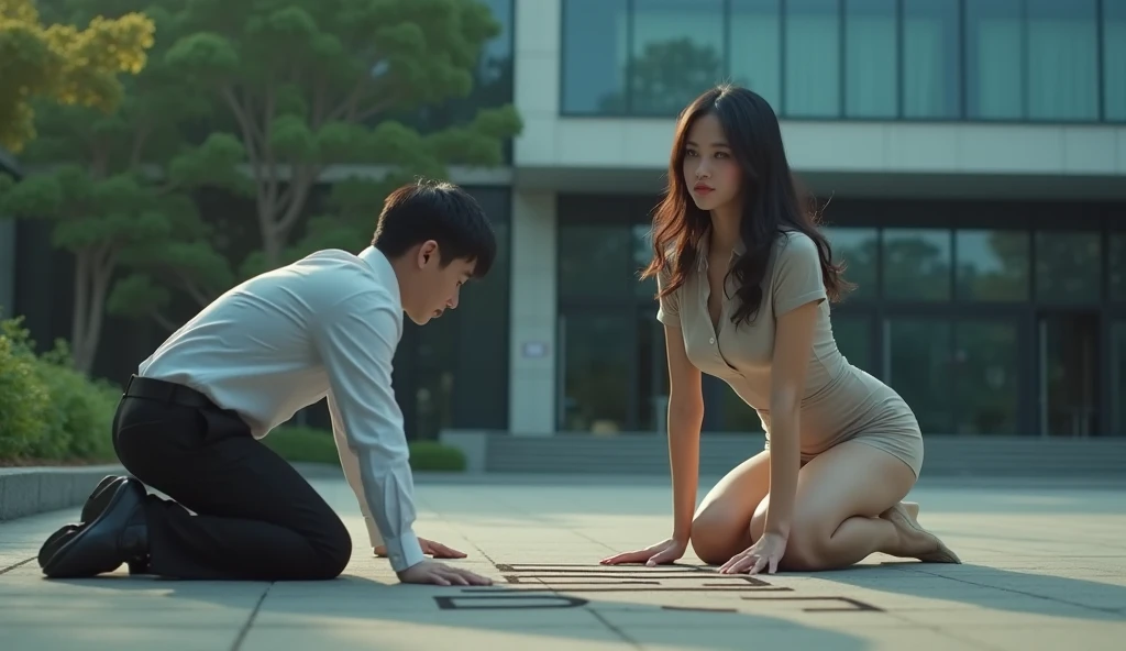 Highest quality、4K quality、Man sitting on a chair in the park、Nude woman riding man、Man touching woman's chest、Man hugging woman、Sex, vagina impaled by man's penis