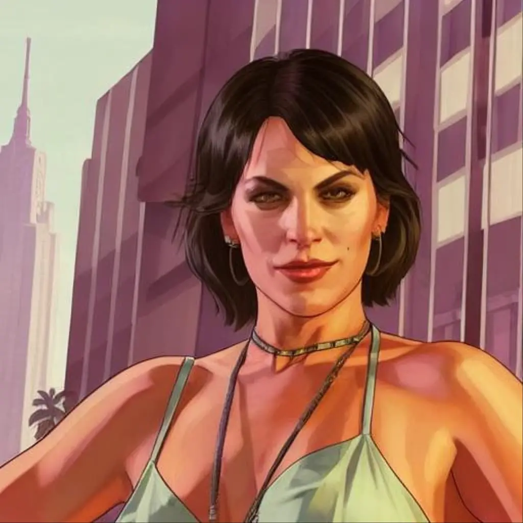 gtav style, heavily styilized closeup portrait of looking at the viewer, perfect face, perfect eyes, (smile), evil smile, (teeth), Best quality <lora:Joker-dmyk:0.7>