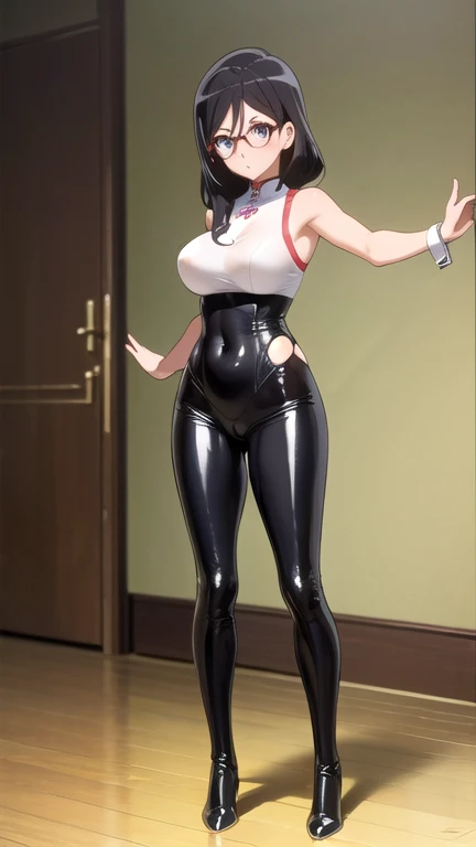 a beautiful woman,Hogg, Beautiful and sexy woman,olive skin,Latex bodysuit,high-heels,one pretty woman,Married woman,Reveal thongs,Vaginal indentation visible on thong,Colossal ass, flows out of the panties,The mouth opens wide,Shout loudly,a black face,Thick white mucus leaks from underwear,Open your legs,Vaginal indentation visible on thong,open pliers,There is an obvious foreign object in the thong, view from below,low angle