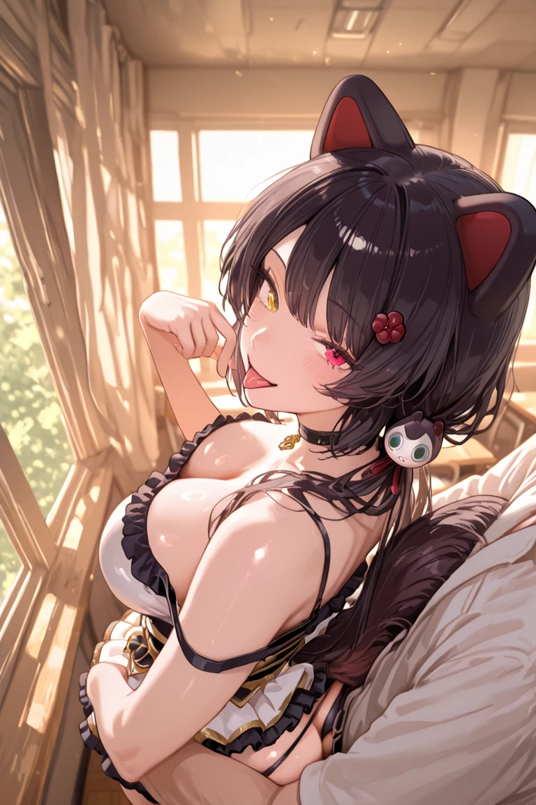 anime girl with cat ears and a black top, anime Catwoman, cute anime Catwoman, anime girl with cat ears, beautiful anime Catwoman, attractive Catwoman, Anime cat, very beautiful anime Catwoman, Catwoman, Anime style, Anime art style, Catwoman, girl with cat ears, Anime style, beautiful young Catwoman