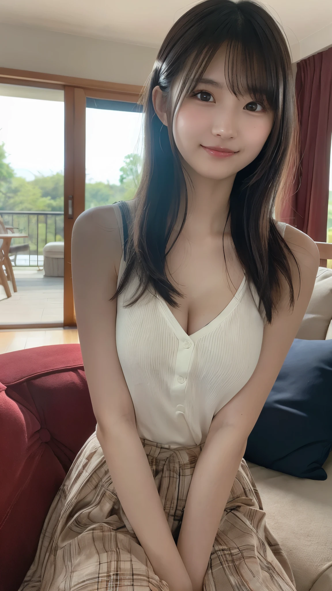 ((Best quality, 8k, Masterpiece: 1.3)), Sharp focus: 1.2, A beautiful woman with perfect body: 1.4, Slim abdomen: 1.2, ((Layered haircut, Large breasts: 1.2)), (no bra) (Small and beautiful hard nipple) (Thin and damp button up to shirt length: 1.1), (White shirt wet by rain), (Rain, Street: 1.2), Wet body: 1.1, Highly detailed face and skin texture, Detailed eyes, Double eyelid, tanned skin, sexy, tan, dark skin, tanned body, exposed shoulders, cleavage