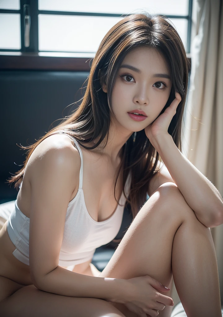 Masterpiece,best quality,official art,very detailed CG unified 8K wallpaper, (HDR:1.4), (cinema), (pastel colors, dim colors, soothing color tones:1.3), (The skin texture is natural., hyper realism, soft light, sharp),(very detailed), professional lighting, Radio City,((1 girl,20 years old)), in space, spaceship, Solar radiation, (Wires and cables:1.1), (science fiction:1.2), porthole, illumination, star, Fantasy, best quality, Lots of details, Masterpiece, very detailed, illustration, realistic, A very fragile and beautiful young woman., Beautifully detailed eyes,8K_Wallpaper,Beautiful girl captures details, looking at the audience, messy hair, big breasts, side , ((Focus on the base of the thigh.)), (Heavy duty space suit,Lightweight, high-waisted mini skirt.,The areola area is faintly visible.,The penis is spreading.,pub,squat,legs separated), The buttons are unbuttoned., full body, ((sexually suggestive)), seductive smile,((from the front)),desire to be dissatisfied,