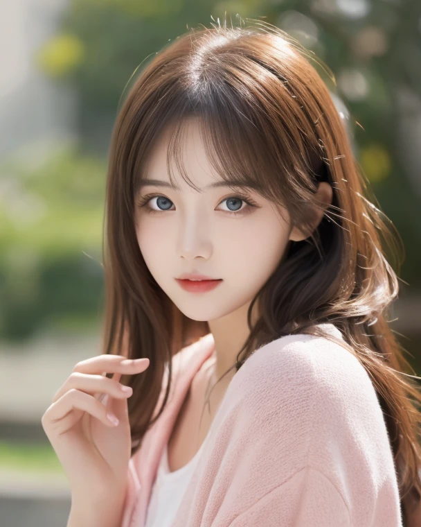 (highest quality:1.1)、(Photorealistic:1.1)、(photograph:1.1)、(Very detailed:1.1)、Beautiful detailed girl、(Very detailedな目と顔)、(Facial lighting)、(Skin that glows in the sunlight)、((Perfectly anatomically balanced style))、（Cute pose）、（Facing forward）（looking at the camera）（Brown Hair）、（Well-formed face）、（Korean Idol）、（Prominent double eyelids）、（Large pupil）、（Nose with beautiful nasal muscles）、（Beautiful Lips）、（Beautiful eye）、（Beautiful girl） 、（Korian and japanese mix）
