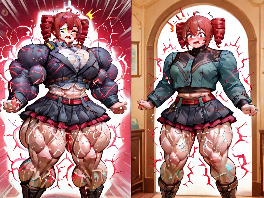 (Private 4K)、(High resolution:1.2)、(High freshness:1.2)、、(Whole Body Ezbian:1.2)、(Two Women:1.6)、((Women with exaggerated large physiques))、(Super big breasts fully opened:1.8)、abnormally developed muscles,,Barefoot woman, , Big arms、(Huge muscles:1.4)、(Dynamic pose:1.2)、(A woman who fights with all her might:1.8)、(school uniform:1.6)、(Arena:1.6)