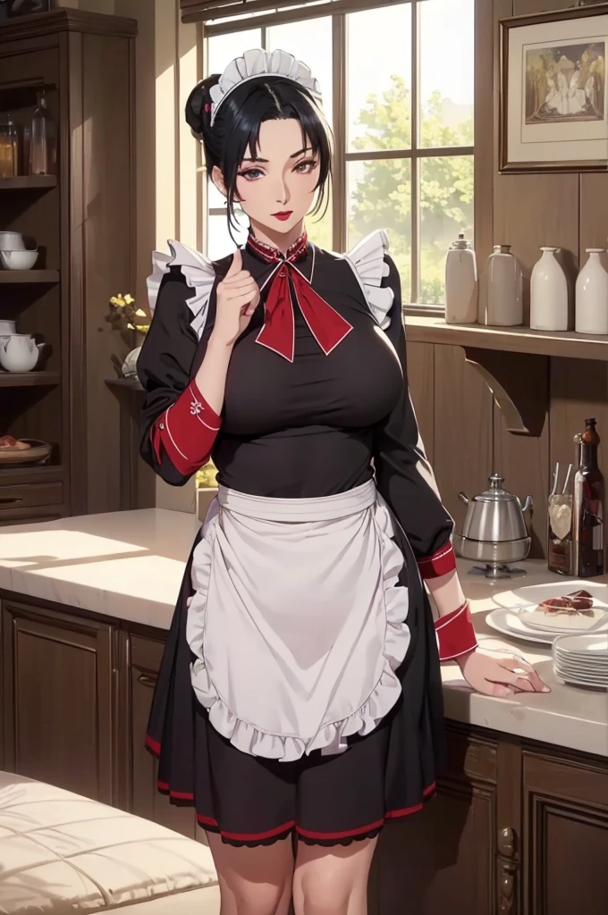 <lora:Puppypaww_Style:0.8>,((masterpiece,best quality)), absurdres, <lora:Sadatsuka_Nao_Shokugeki:0.8>, Sadatsuka_Nao_Shokugeki, 1girl, solo, black hair, long hair, hair over one eye, red eyes, chef, chef hat, @_@, solo, smiling, blushing, looking at viewer, cowboy shot,
