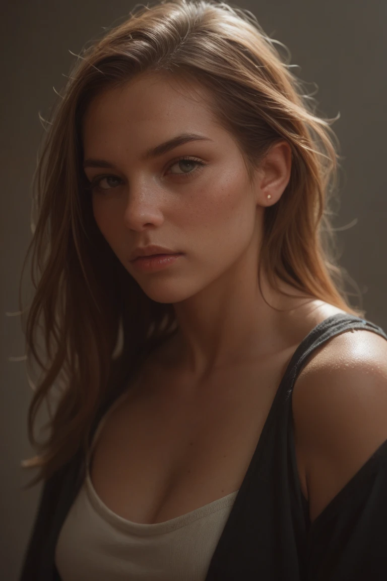 Rote Frau im Bikini in einer Garage., Ultrarealistische Konzeptzeichnungen, Cinematographic bust shot, Cinematic bust portrait, filmische Nahaufnahme, Arte konzeptionelle Ultrarealismus, Artgerm ; Motor 3D unreal, 3D-Render-Charaktergrafik 8 k, Detailliertes filmisches Rendering, CGSOCIETY UHD 4K sehr detailliert, Erstaunliche fotorealistische Grafik, Unreal Engine-Charakterkunst