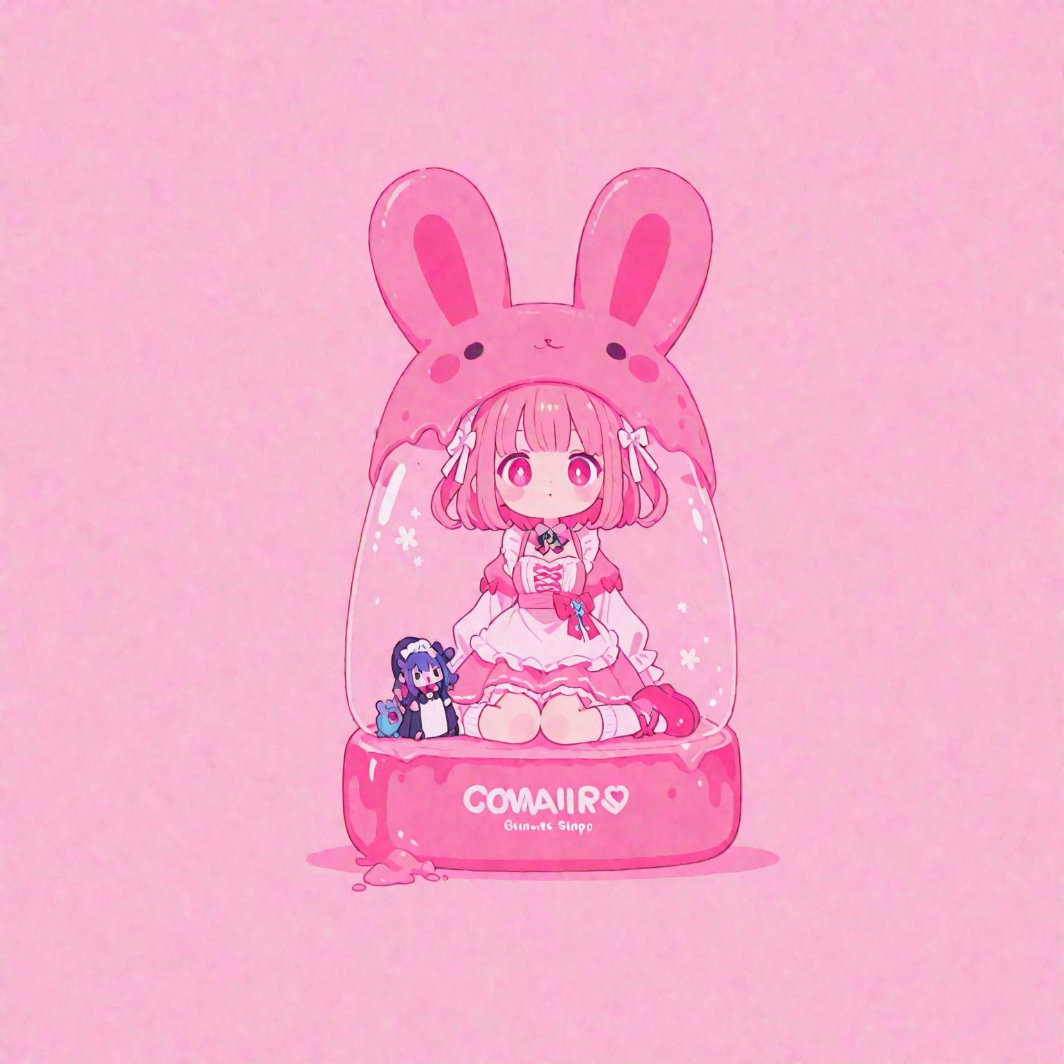 Black Star Red and White style、Kawaii Design, The most beautiful girl of all time、chibi,, Cute and colorful pillbug, dream, smile, life