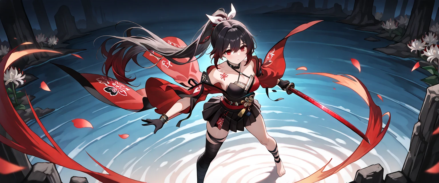 Miko Girl, Jet Black Eyes, Pretty Lips, Baby Face, Short Stature with thin waist and thin chest plate, short stature with black hair with shoulder mouths, bangs are hairstyles around the eyebrows, white and light purple shrine maiden clothes,