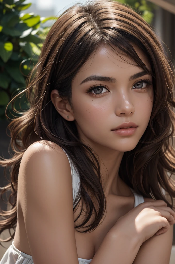 (best quality,8k,masterpiece:1.2),(realistic,photorealistic:1.37),ultra-detail,1girl,cute,solo,beautiful detailed sky,date,(blush),(smile:1.15),(closed mouth),small breasts,beautiful detailed eyes,(long hair:1.2),floating hair,novalite style,upper body,tank top