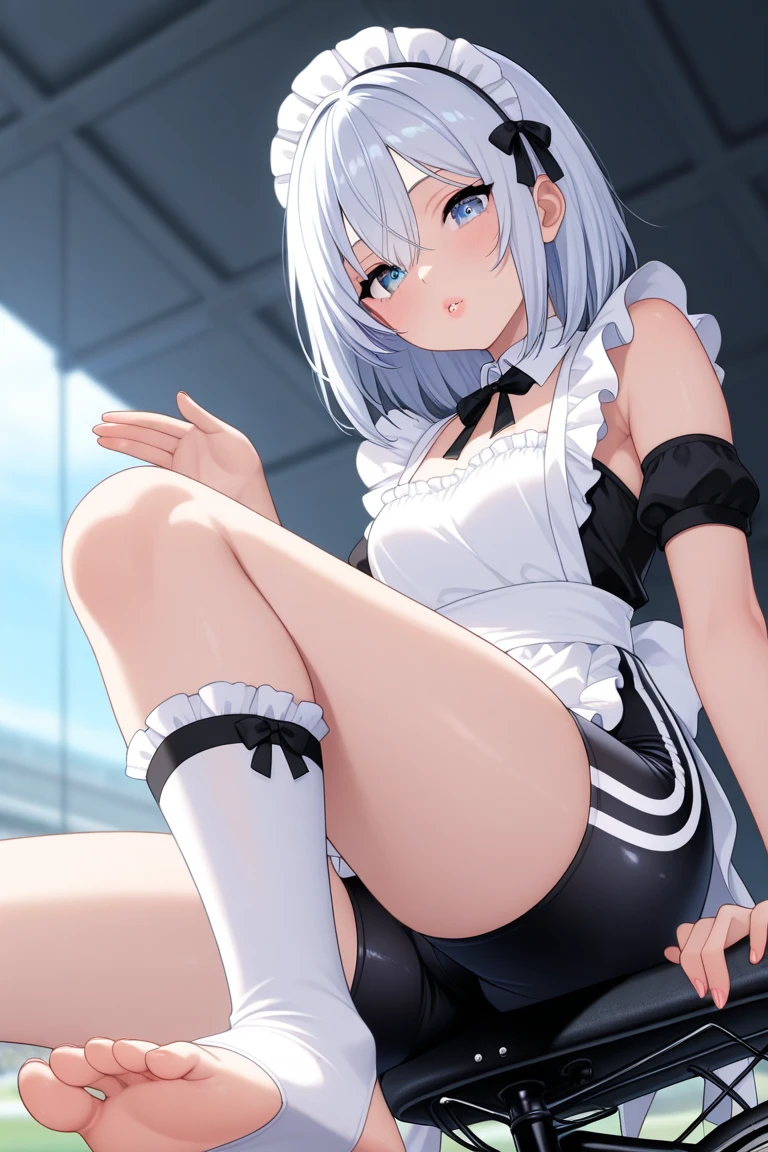 NSFW,One girl,Hololive,Shirakami Fubuki,White blouse、[abdomen::12]、Sleeveless、Black shorts、Blue neckerchief、Thigh straps、Single knee socks、Gray Hair、One side braided,（Fox&#39;s Tail：1.2）,(Perfect hands),(Perfect Anatomy),(masterpiece),(highest quality),Embarrassed,blush,In heat,(Ecstasy face:1.5),(orgasm:1.5),(One man:1.5),(Having sex:1.5),Side view,train