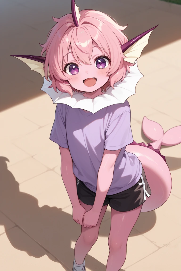 (Shota:1.5), (baggy:1.4), (Red Tank Top:1.3), (White panties:1.3), (bulge&erection:1.2), (Looking up:1.4), The wind is blowing, (((Highest quality))), (((masterpiece))), (((Super detailed))), (Love Sex:1.3), ((Spiked Hair)), (The wind is blowing), ((Pink Hair)), Wine red eyes, Raise your arms, ((smile)), (Open your mouth), ((Earrings)), blue sky, Grass, (Choker on neck), Underarm, Sweaty skin, ((Wet clothes)), Nipples, center, (Shooting from below),