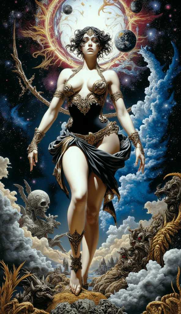 warm tone, shepherd holding a stick, wandering, sheep, sheep, sheep,sheep,sheep,sheep,sheep, many sheep and dogs and birds, blood, dirty clothe, a mature sad female, back of female, ethereal, large breasts, vivid color, bare shoulders, arms down, armpits, thighs, [light smile], expressionless, masterpiece, 8k resolution, fantasy art, ((high jumper's body proportions)), ((obesity: 0.0)), ((((no panties)))), ((no panties))), ((( No pants))),(((No socks)))),(No skirt)))),((No shoes)))),((Dynamic posture)))), (Full body))), , (Greek feet), (Carefully groomed nails),((Delicate and small toes, perfect toes))), (Camel toes),((Correct anatomy)),((Correct dissection))),( Clothing: high slit design, white flowers cut at the waist, perfectly blending with the figure))), (((the world of clouds and mist))), (the clothes are painted with dirty and blood )))),
