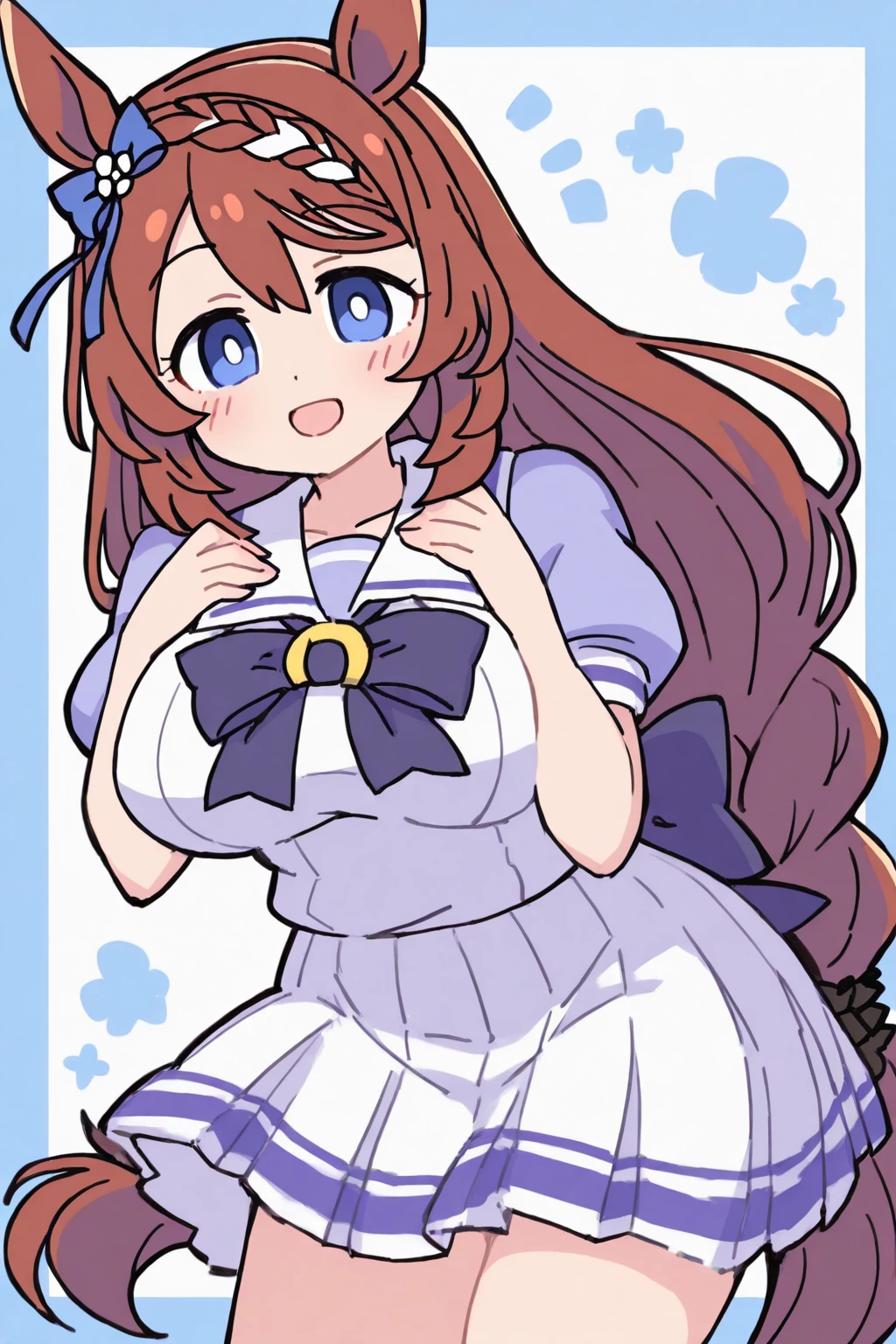 touhou, red_bow, frilled_skirt, skirt, center_frills, puffy_short_sleeves, red_bowtie, bowtie, rainbow_gradient, peach_hat_ornament, puffy_sleeves, (highres:1.2), black_headwear, open_mouth, blue_skirt, long_hair, bow, plus2sf, short_sleeves, 1girl
<lora:almonds:0.7>