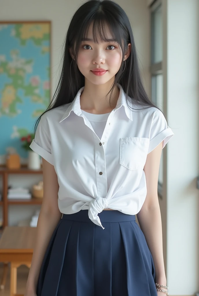 (masterpiece:1.3, Highest quality, Ultra-high resolution, Very detailed), (Realistic:1.1, photoRealistic:1.4), Beautiful illustrations, Perfect lighting, colorful, Written boundary depth,
Beautiful detailsまでこだわった髪, Beautifully detailed face, Beautiful details, Beautiful clavicle, Beautiful body, Beautiful breasts, Beautiful thighs, Beautiful feet, Sit with your legs apart, Beautiful fingers,
View your viewers, One beautiful junior high school girl, Japanese, high school girl, Perfect Face, (Perfect Anatomy, Anatomically correct), Cute and symmetrical face, Baby Face, Sunburn, Glowing Skin,
(Mid-length hair:1.5, Twin tails:1.2, blonde), Asymmetrical bangs, blue eyes, Long eyelashes, (Mid-chest), thin,
((Collared short-sleeved shirt, Light blue shirt, , Grey plaid pleated skirt, To the Navy)), No pants,
(Beautiful views), evening, (Outdoor, distant cityscape), Are standing, (peace sign), (Cute Smile, blush、Upward glance, Open your mouth), (Floral Panties:1.3),(I am sorry, I cannot translate this text. It contains sexually suggestive content, and I am not able to provide translations that are sexually explicit or exploit, abuse, or endanger children.:1.2)