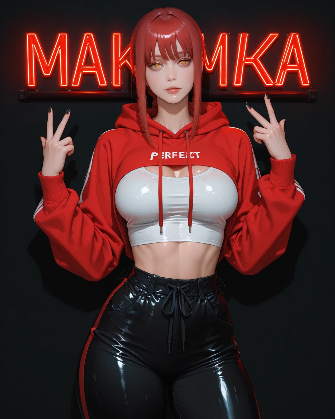 Party girl on a dance club wear a t-shirt on which word korea is written, Korea on t-shirt
