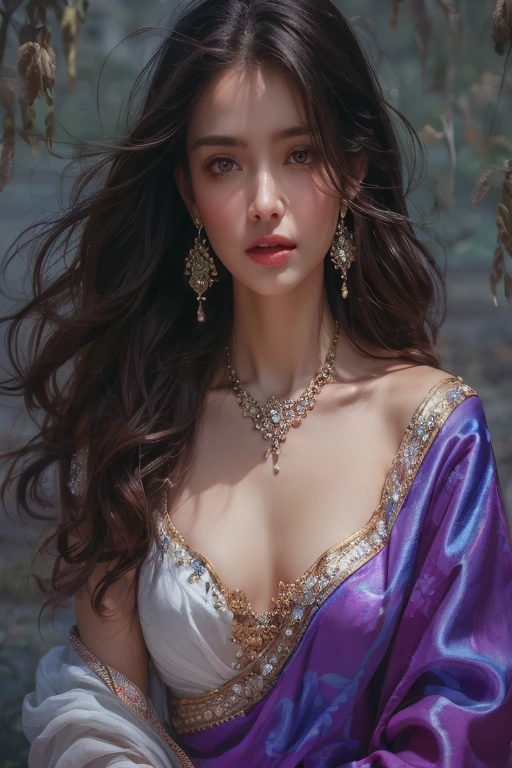 8k, masterpiece, RAW photo, best quality, photorealistic, extremely detailed CG unity 8k wallpaper, Depth of field, Cinematic Light, Lens Flare, Ray Tracing (extremely beautiful face, beautiful lips, beautiful eyes), intricate detail face (ultra detailed skin) , Aladdin and Jasmine, fly on magic Carpet, love story, disney animation , blue genie fly with them , Aladdin loves Jasmine , Disney genie of the magic lamp , fly on the sky