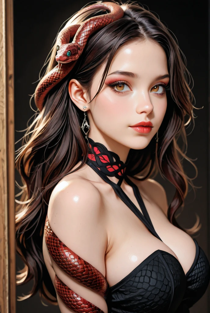 A closeup of a woman with a tattoo on her chest, Sie's chest, taken in early 2020, closeup half body shot, African domme mistress, closeup bust shot, sexy face, red magic surrounds her, smooth red skin, she's about 20, she's about 2 0 years old
Preparing