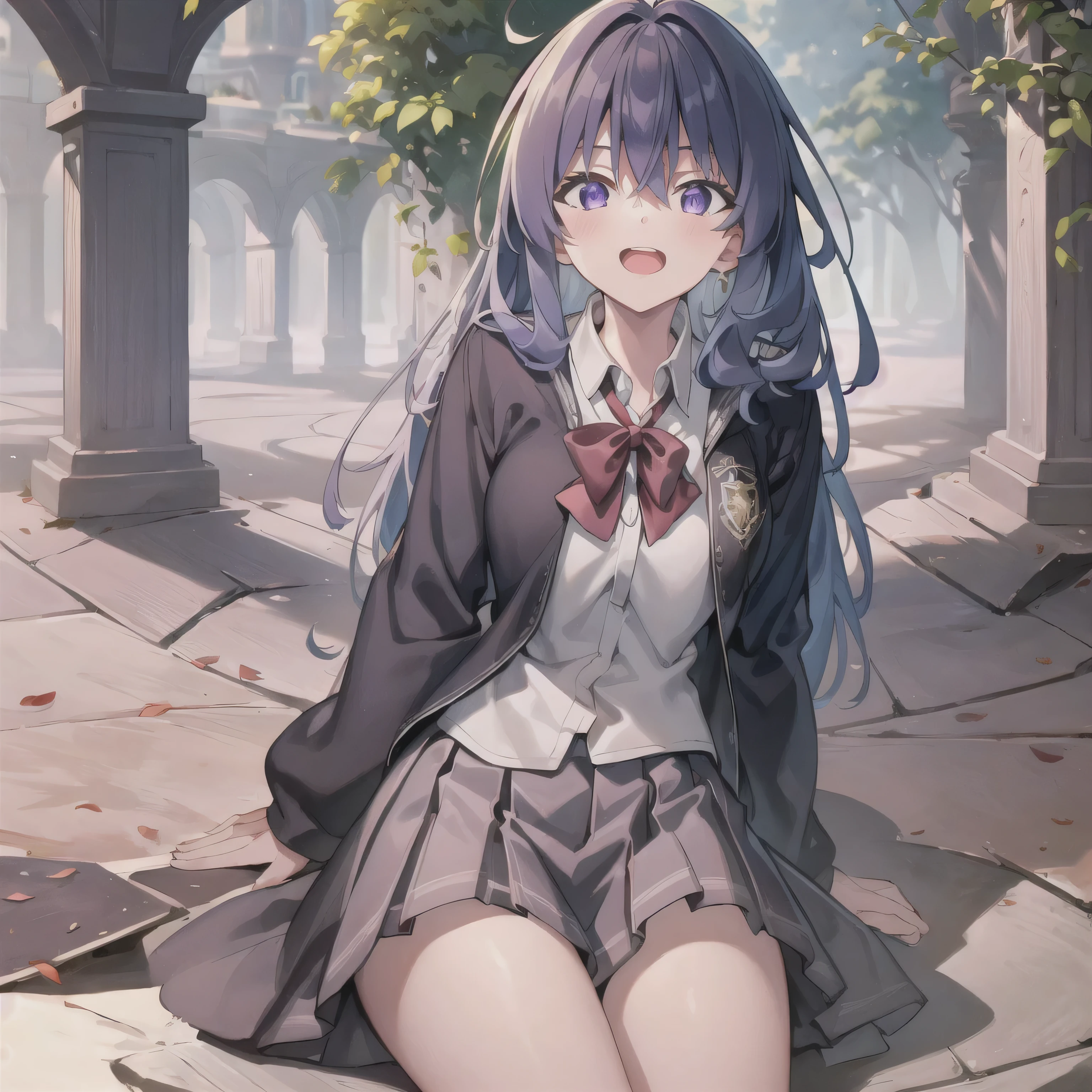 A Japanese high school girl is coming home from school and changing her clothes, exposing her skin.She is wearing a navy blazer, a plaid/checkered skirt, black knee-high socks, and has long pink hair, wearing glasses.The genitals are exposed and conspicuous.I'm changing clothes in my room and I'm naked. She doesn't even wear underwear.