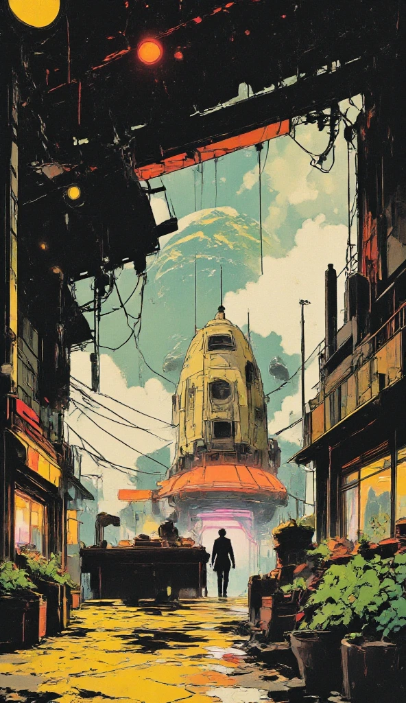 sophisticated , bold art deco graphics, abstract, limited colors, graphic arts, public service poster, (streamline moderne design, bauhaus, de stijl:0.9), (action scene, kinetic, motion, low angle closeup), 3 boys salvaging android parts from a dumpster, circa 1934, overbuilt, baroque art deco industrial cityscape in background <lora:Decopunk_XL_v3:1> d3c0pnuk, str34ml1n3