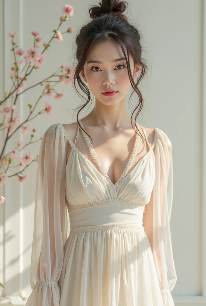 Female Adventurer, whole body, Game Art Style, (masterpiece), Highest quality, High resolution, 4K, 8k, Detail View, Intricate details, Cinema Lighting, Great quality, 1 person、Elegant red and white lace style dress、A red and white line dress made of intricate and artistic lace、Pretty dress、Super Luxury Dresses、Beautiful black hair, Great Shade, Soft lighting, To the camera, Perfect Eyes