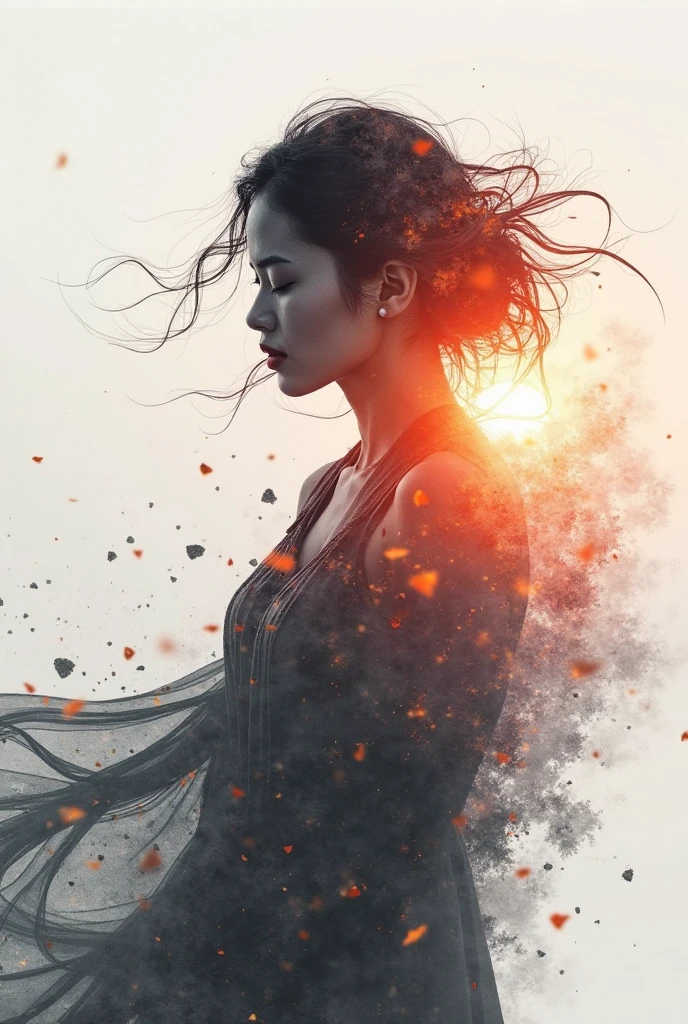 a lone female ronin in bloody yukata dancing in the rain, bare feet, wet, from behind, (long sword), wavy (tall grass:1.2), sunset, [messy hair], full body, dramatic, backlit, volumetric lighting, (detailed face), (highly detailed:1.2), painting, bloom <hypernet:LuisapAbstract_abstractVersion:0.6>