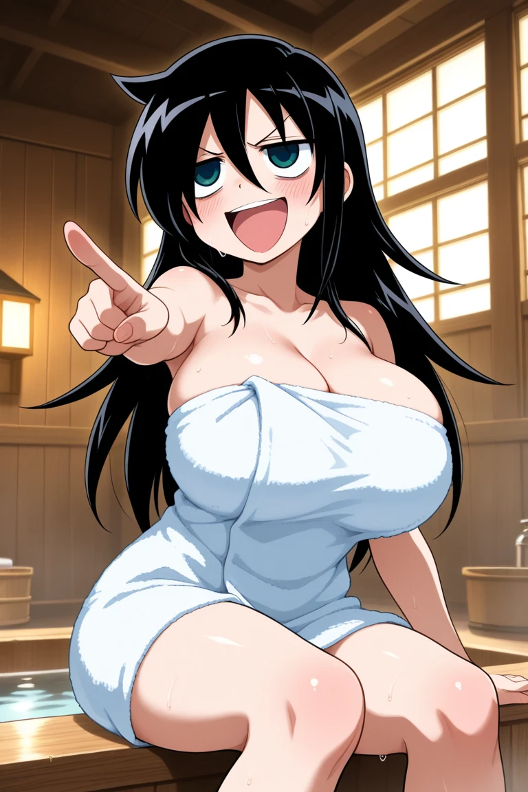 master piece, breasts, 1boy, nipples,thick body , hetero, black hair, penis, sex, nude, vaginal, blush, female pubic hair, pubic hair, long hair, girl on top, navel, , open mouth, cowgirl position, large breasts, pussy, arms up, huge breasts, straddling, looking at viewer, arms behind head, , armpits, closed eyes, spread legs, shiny, shiny skin,
