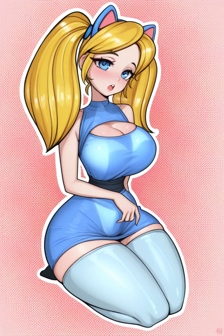 large breasts, ,thick thighs, one-piece swimsuit, holding dildo, puffy nipples,