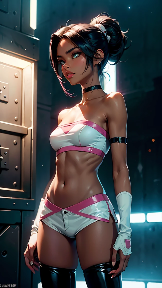 ((Best quality)), ((masterpiece)), (detailed:1.4), 3D, an image of a beautiful cyberpunk female,HDR (High Dynamic Range),Ray Tracing,NVIDIA RTX,Super-Resolution,Unreal 5,Subsurface scattering,PBR Texturing,Post-processing,Anisotropic Filtering,Depth-of-field,Maximum clarity and sharpness,Multi-layered textures,Albeo and Specular maps,Surface shading,Accurate simulation of light-material interaction,Perfect proportions,Octane Render,Two-tone lighting,Wide aperture,Low ISO,White balance,Rule of thirds,8K RAW,wet panties,Take the floral panties,white panties,can saw a trace on my underwear vagina,Pink floral panties, panties is very wet,Naked bottom