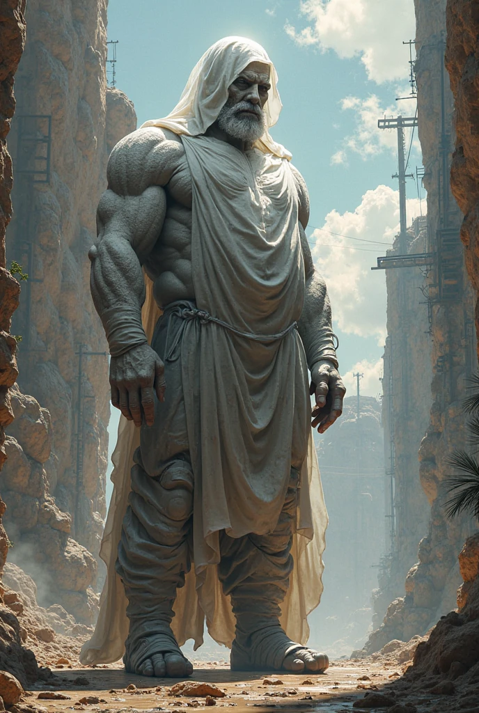 Atlas carrying the flat planet his entire body from head to toe