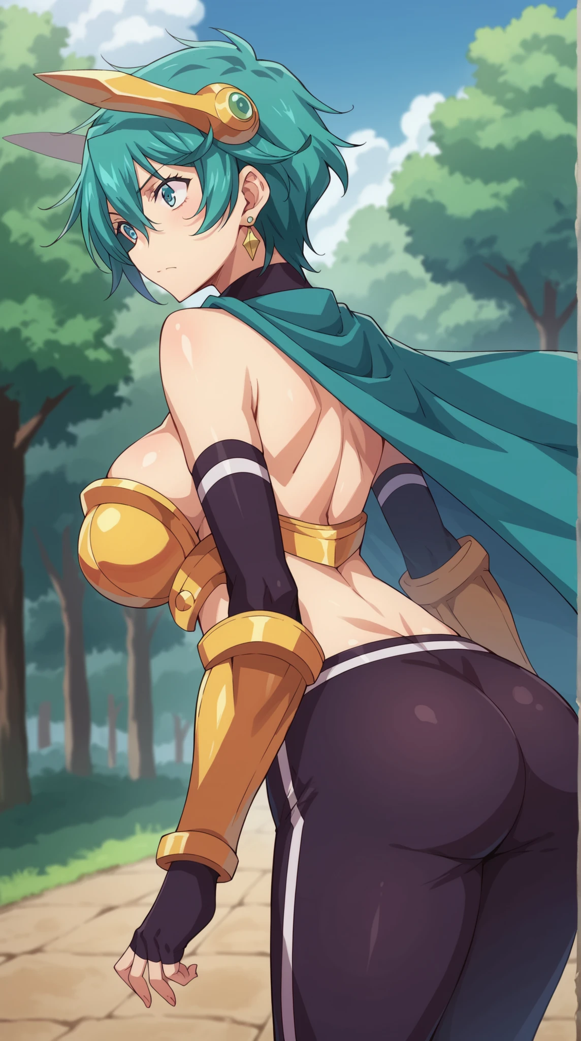 Saeko Busujima, Woman in a superhero costume flying through the air, capa verde, capa ondeando, botas verdes, Chica poderosa, Ella - RA, She-Ra, Superchica, female superhero proportions, super-hero girl, Ferra mecha blanco, cuerpo completo, anatomia perfecta, mirando al espectador,