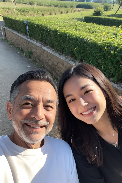 Just two people A 70-year-old man and his 20-year-old daughter My daughter looks as young and cute as a 15-year-old idol. My daughter is short, about 155cm. Deep kissing with an old man