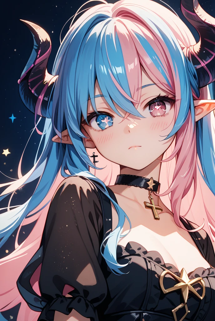 ((masutepiece, of the highest quality, Watercolor art (Pendants), Beautiful and aesthetic: 1.2)), (Golden ratio: 1.2), (Full body: 1.2), (Super Detail: 1.3), (1 girl: 1.3), (Fractal Art: 1.3), Full body, (Glitter Pupil)), patterns, (Iridescent hair, Colorful hair, Half light blue and half pink hair: 1.2)), Colorful, Writing, (Heterochromia), (Colorful: 1.5), (((Shy face)), ((Micro Bikini)), (full body Esbian), (Hyper-detailing), ((delicate detail)), (intricate-detail), ((Cinematic Light, Highest quality backlight)), High contrast, ((The best lighting, Very delicate and beautiful)), (( Cinematic Light)), (ray trace reflection, Glow), (((glowing aura)), ((Glowing hair)), ((Super Detail)), (8K)), ((a closeup)), ((Brown skin)), (Showering), ((Seductive smile)) ,((high angle full body shot)),(NSFW:1.5),completely,((Demon Girl, demonic horns, demon tail, Devil's Wings, pube_The tattoo, Heart-shaped pupil))、((On the bet))