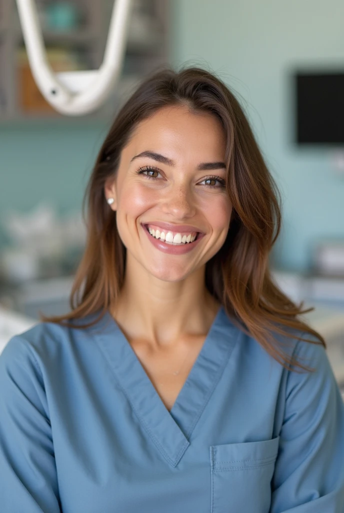 un dentiste homme dans une combinaison bleue et des gants blancs, chirurgien, medecin, Health Care Worker, blouse chirurgicale et gommages, Medical photography, sur une table d'operation, avec le sourire, fournitures chirurgicales, Un sourire confiant, Sourire accueillant, (medecin), avec confiance et sourire, Clean medical environment