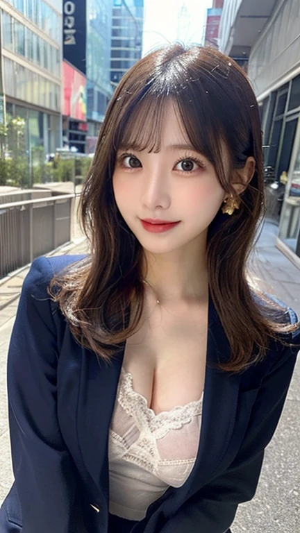 table top, highest quality, shape, Super detailed, finely, High resolution, 8k wallpaper, 完璧なダイナミックな構shape, beautiful and detailed eyes, Down jacket,bun hair,small breasts natural color lip, bold sexy pose,smile、20 year old girl、cute、sexy shot looking at camera,RAW photo