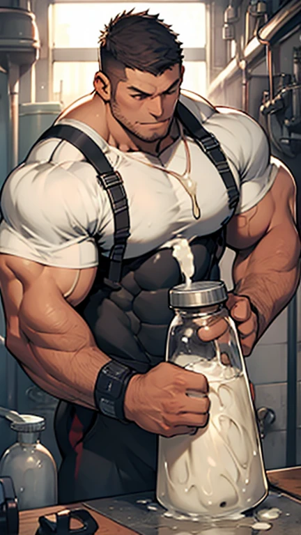 Sanji and Roronoa Zoro from One Piece stand together in a kitchen. Sweating. Blonde hair. Green hair. Staring ahead blankly. Drinking protein shakes that turn them bigger and dumber. Growing bigger muscles and ?????? bulges. Both have trained themselves to look and act like big dumb bodybuilder jocks. Blending in with the other bodybuilder jocks. Assimilation. Dumb jock bros. Blank stares. Hyper ?????? bulges. Dumber and dumber. IQ drain. Both equally muscular. "Bro, I feel ... kinda ... uhhh ... stupid...? Like, ... my head gets ... dumber, and ... dumber, and ... dumber..... I'll ... be dumb ... for Coach.... Bigger and bigger ... dumber and dumber.... Huhuhuh.... Yes, Coach. A good dumb jock is big and dumb. A good dumb jock's what we'll become.... Must grow big..... Must grow dumb.... Don't think.... Obey Coach.... Yes, Coach, we must obey.... The Big Dumb Jocks are here to stay...." Chuckling vapidly. Drooling. Hyper biceps. Hyper triceps. Broad shoulders. Thick, meaty hyper pecs. Hyper traps. Big deltoids. Big lats. Tank tops. Blank stare. Open mouths. Vapid. bro. bodybuilder. IQ drain. Jock. hypnosis. dumber. Big ?????? bulges. Dumbing down. Brainwashing. Giant muscles. Hyper muscles.  Dumber and dumber. Bigger and bigger. Muscleheads. Meatheads. Jocks. Hypnotized. Brainwashed. Brainwashing. Subliminal hypnosis.  Flexing. Tall and muscular. mindless. Brainless. Jock bro assimilation. Integration. Conformity. Brute. Musclehead.