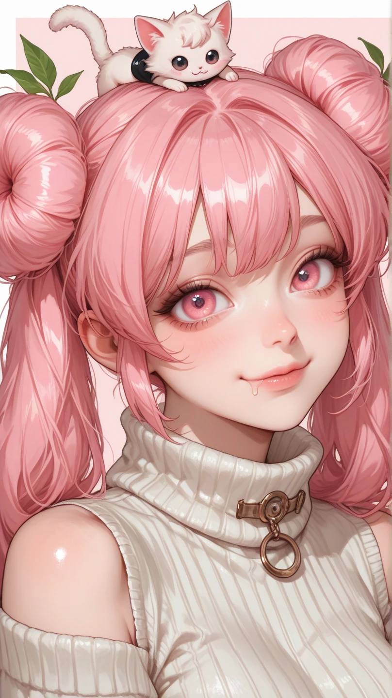 cute anime girl art pink/red