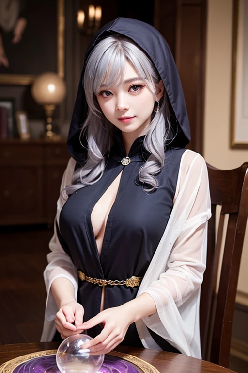 actual,whole body,cheongsam,nun,long hair,delicate face,Lace suspenders,Tight,gray hair and red eyes