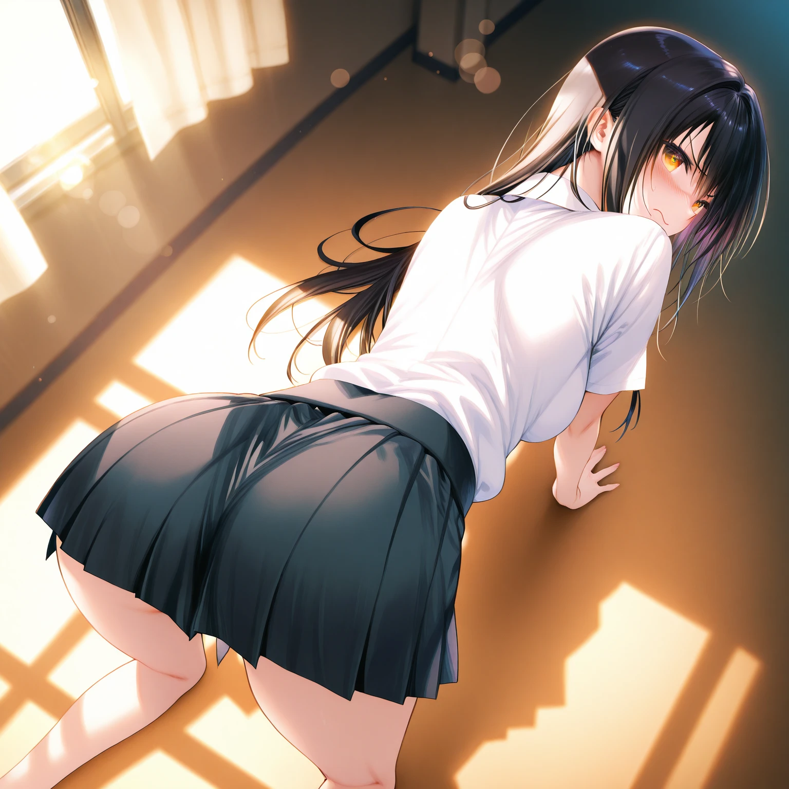 Best quality 4K 8k Long hair One girl Beautiful woman Kind Demure Y2K Fashion Miniskirt cute Japanese Sexy Wide double eyelids beautiful Good looking Butt Thighs Miniskirt
イラスト風 Thong