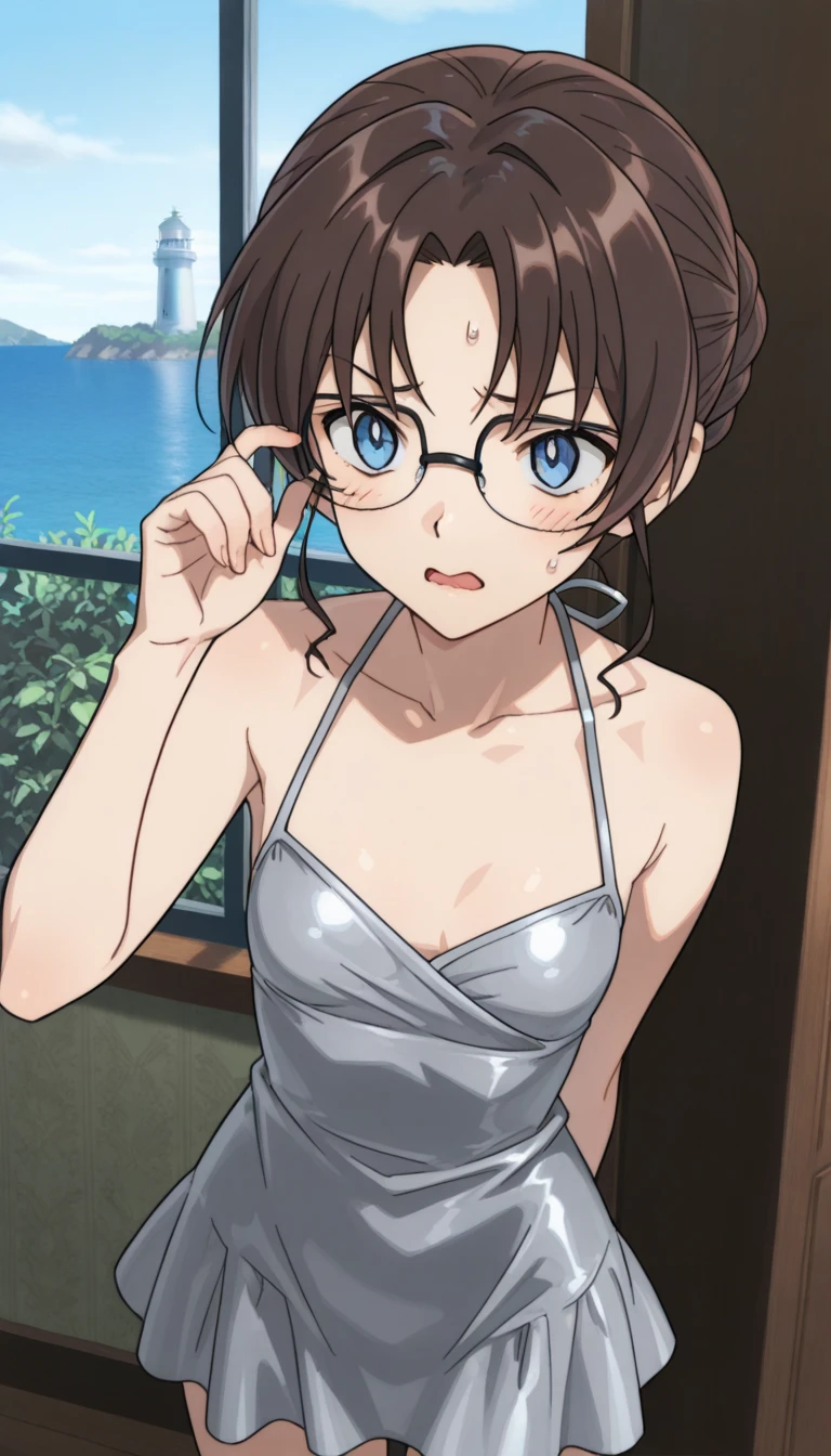 riofutaba, rio futaba, Long Hair, Brown Hair, (Brown eyes:1.5), Big Breasts,Glasses,happy smile, smile, Open your mouth,Off-the-shoulder dress,bare clavicle,Bare shoulders,Bare neck,Long skirt,Cute heeled sandals,Real Summer,Daytime,sunny,whole bodyがイラストに入るように歩いている,crowd, people々々々
break outdoors, city,Coastal Road,
break looking at viewer, whole body,
break (masterpiece:1.2), highest quality, High resolution, unity 8k wallpaper, (shape:0.8), (Beautiful details:1.6), Highly detailed face, Perfect lighting, Extremely detailed CG, (Perfect hands, Perfect Anatomy),