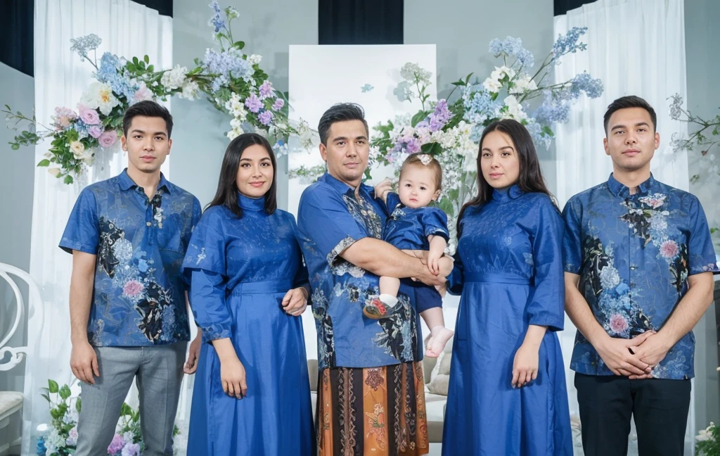 there are a group of people that are posing for a picture, barong family, happy family, an indonesian family portrait, family portrait, mourning family, barong family member, family photography, by Basuki Abdullah, family, old picture, taken in 2 0 2 0, taken at golden hour, color corrected, family photo, full protrait, photoshot