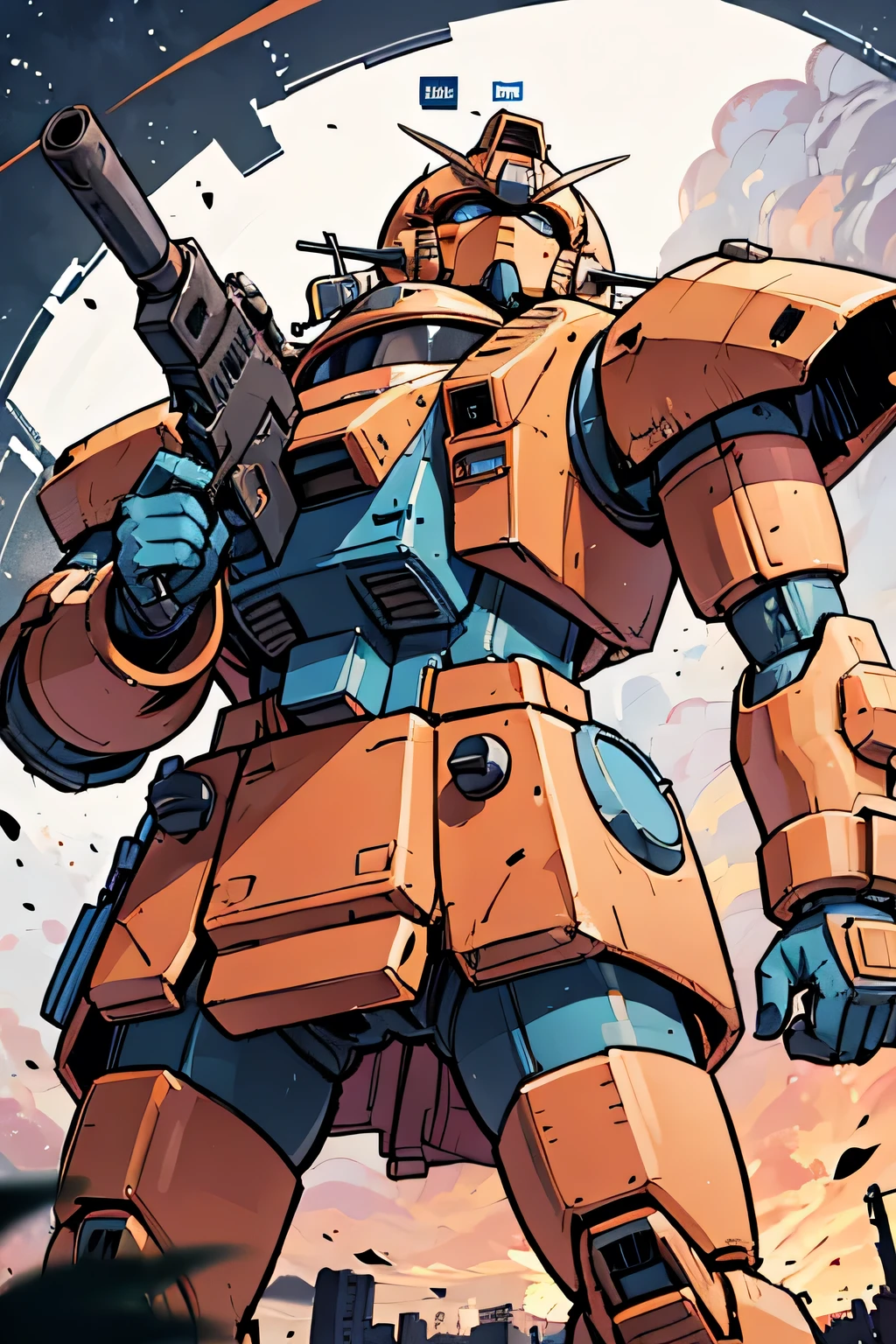 Please draw what you like.8k,MS-05, zaku 1, monoeye, gun,masterpiece ,amazing, dynamic production, extremely detailed, extremely beautiful and fain design extremely beautiful and fain colors, high resolution, cinematic style ,illustration, gundam,sci-fi, HD, Gquuuuux, premium performance, premium detailed, 8k, best quality, 傑作