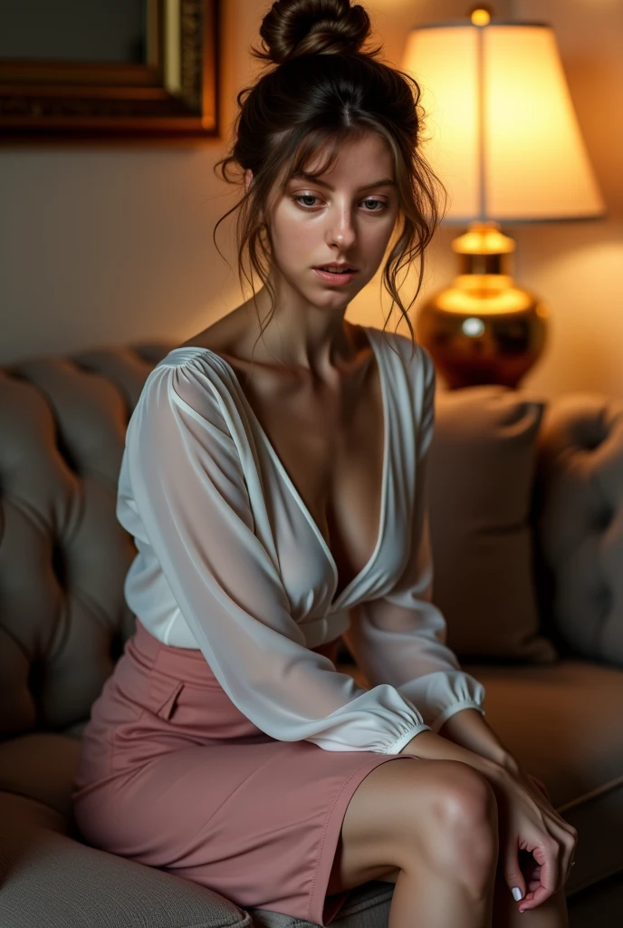 Arafed woman with exposed breasts , fille sexy aux yeux bruns, Portrait Sophie Mudd, cheveux bruns et grands yeux, selfie of a young woman, Yeux de chambre, rouge Myers, sans maquillage, naturel, looking straight at camera, Visage avec Artgram, Maquillage subtil, Superbe photo du corps entier, dans la chambre, topless, sans maquillage, sortie du lit, Sensuel, sexy , nues, visage pur