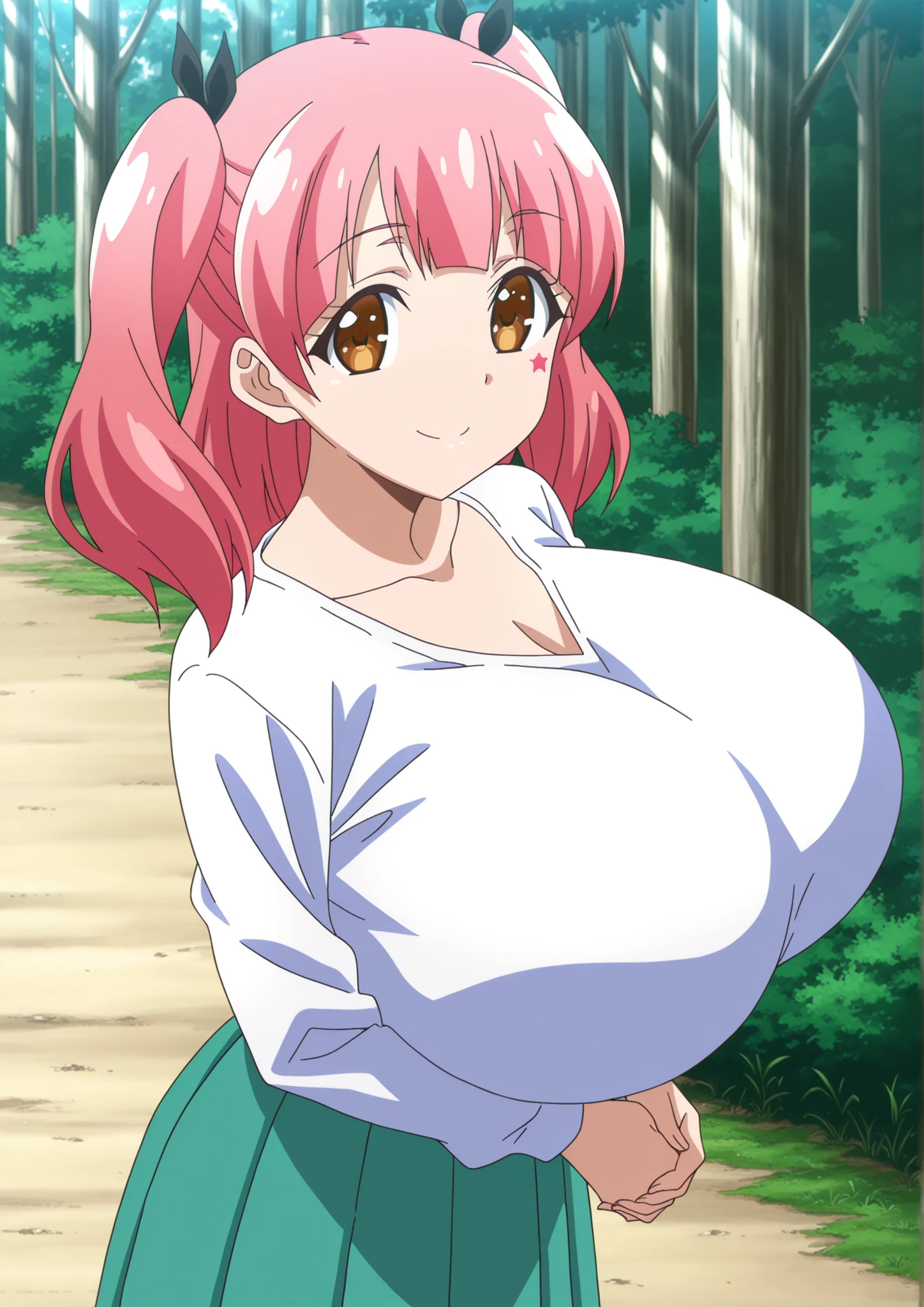 (8k、Ultra-high resolution、Highest quality、Ultra-high resolution、Official Art:1.5,Official Art),(Watching the audience), alone, smile, ((Pink Knee Socks)),(Browsing Caution), (Beautiful big boobs: 1.2 (Pussy), (((Very thick thighs))),Wide Hips, Beautiful thick thighs, Huge Circle Ass, Beautiful huge natural breasts,(standing in honor),(Take off:1.5),Beautiful Hair, Beautiful Face, Beautiful and beautiful eyes, Beautiful clavicle, Beautiful body, Beautiful legs, Beautiful fingers, (Beautiful views),smile),((front view:1.5)), (((No pants, Genitals are visible))),Bangs straight,blue sky,(pink White pretty Cure costumes:1.2),UnOfficial Hoshizora Ikuyo (Starry Sky Nurture) - Smile Pretty Cure! (Smile PreCure!),(Pussy in full view/Marujo),(She is showing you her pussy),1woman,difficult,