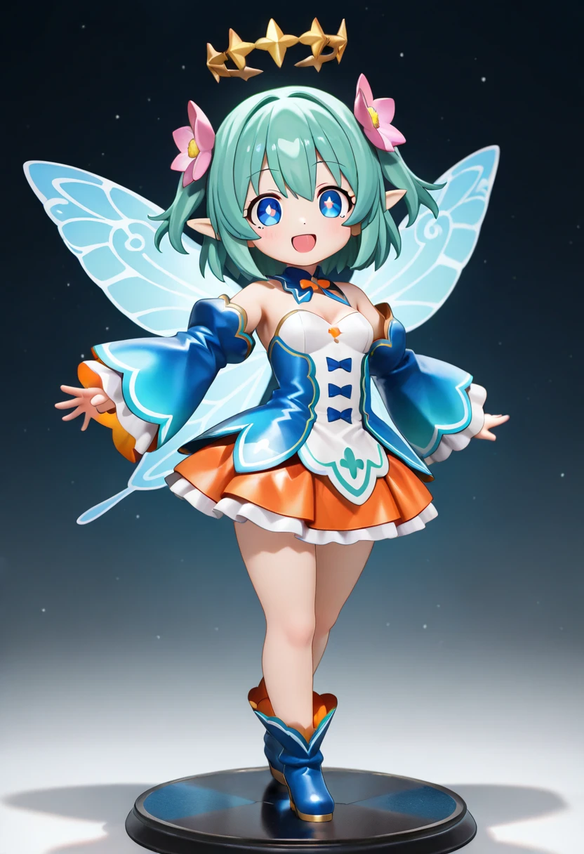 (masterpiece, best quality:1.2), 1girl, solo, Anime-style images, 3D model style pattern, hentaiAnime-style images, Chibi fairy girl compiling digital reports, Summary article, chibi fairy girl organizing digital-style articles, a number of digital articles are floating, digital fantasy background