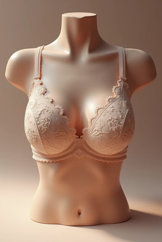 Closeup of woman in animated bra