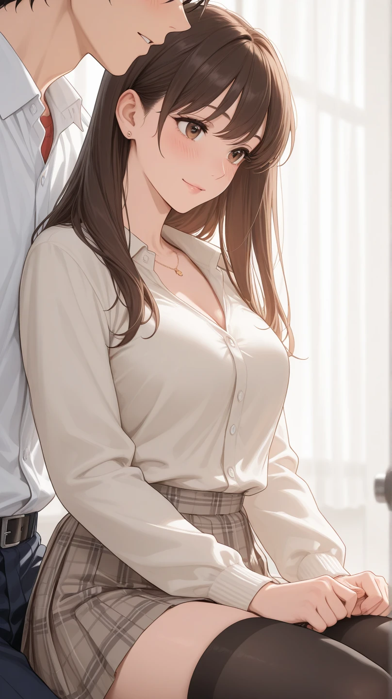 (masutepiece, Digital Art, Digital Illustration, 4K, 8K, Ultra-detailed, beautiful image, Sharp Image, Photorealistic, Raw photo, Perfect face, Perfect lines, Perfect eyes, Soft lighting) 1 woman, (lightbrown hair,Chignon Hair,Innocent look,drooping eyebrows,drooing eyes,with round face,Round jaws、Innocence,cute little,big eye,natural make up,kindly smile,E-cup,23 y-o woman:1.3),Two handsome men in suits, (ember,Men in suits,well-muscled,Firm shoulder width,Adult male,Boyish hairstyle,Man in his 30s with a cool expression,28-year-old man with bright smile:1.2),Flower Shop,In the storefront of a florist,Flower Cottage,colorful flower,Skinny Denim,white shirt,(Nervous,be shy,sleepy,embarrassed from:1.1),the kiss、kiss、a couple、couple kissing、Romance、Romance、ssex、have sex、Wet pubic area、insert 、Rape、Overflowing、A slight smil、Florist full of light,wretched、独奏,Full body painting,(One Girl And One Man,Having sex:1.5),(ember,Adult male,Rubbing the girl's boobs:1.2),Cheek dyeing、gasping face、embarrassed、boredom、begging、Unhappy、Greedy expression,Wet pubic area、 xen、Open your crotch wide、Cowgirl、Fluttering chest、Wet shirt、Lace underwear、Take off your underwear、Sheer nipples、Pull up your skirt、Show panties、Plug-ins、 Plug-ins、penetrated by genitals、Take off your underwear and show your chest、Spread your legs wide and show off your wet genitals、Looking at the camera、Glowing face、Drenched in sweat、Milk gets on the face