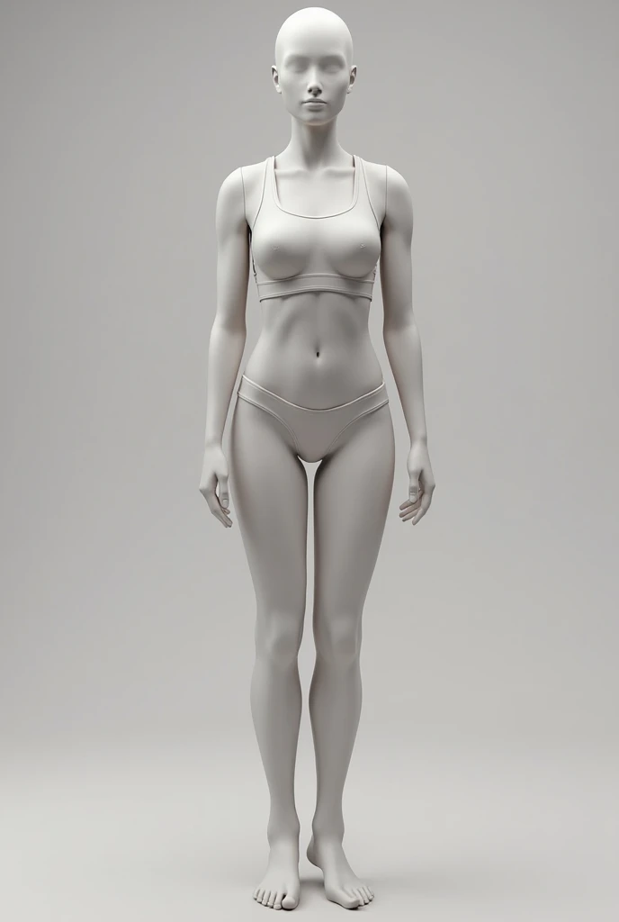 standing woman with the appearance of a jointed doll modeled after an 18-year-old woman., European characteristics, naked 